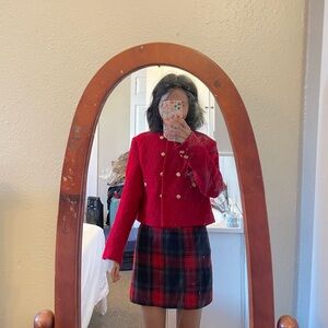 Cute Rafaella Plaid Mini Skirt - Christmas theme